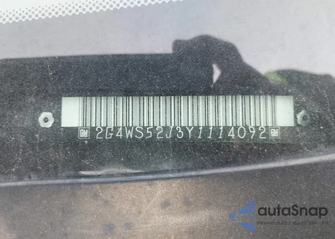 2000 Buick Century Custom из США, поврежденный, VIN 2G4WS52J3Y1114092